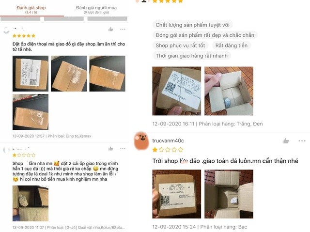 Gian hàng nhận phải hàng loạt bình luận tiêu cực từ phía khách hàng.
