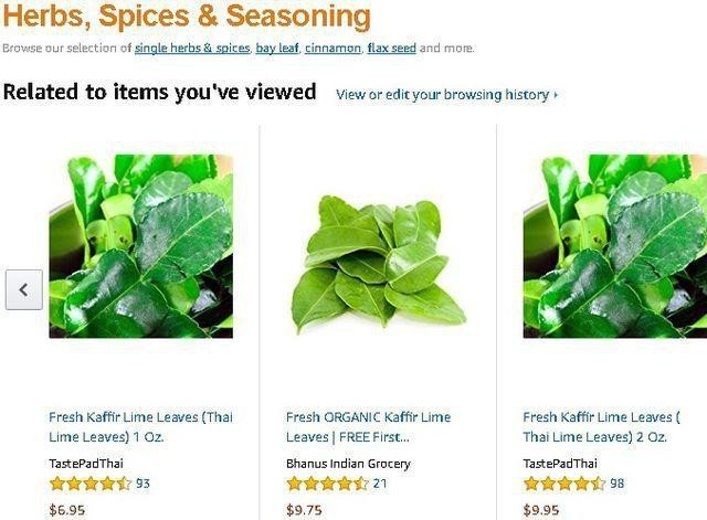 Lá chanh được bán giá gần 7 USD/1 oz trên trang Amazon.