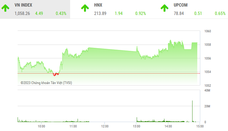 Diễn biến VN-Index phiên 10/5. Nguồn: TVSI