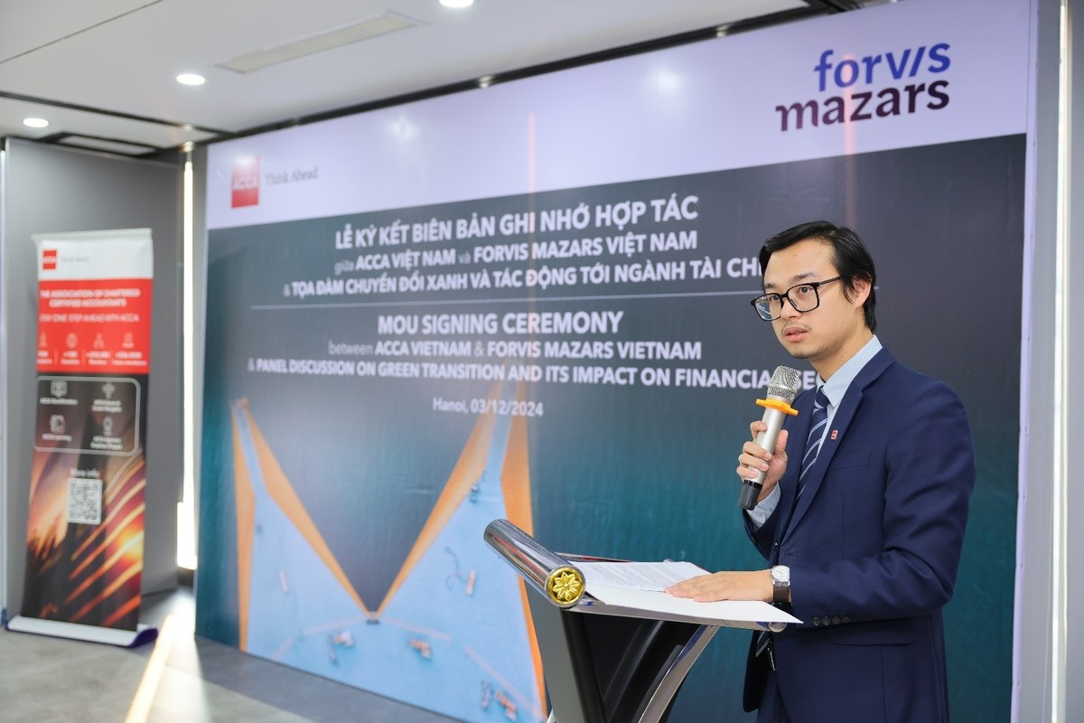Ông Tô Quốc Hưng, Giám đốc Quốc gia ACCA Việt Nam phát biểu tại buổi lễ.