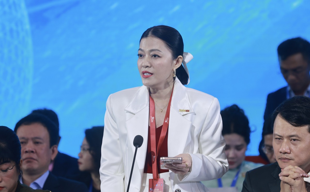 Bà Trương Lý Hoàng Phi, Phó chủ tịch Hội Doanh nhân trẻ TP.HCM, CEO IBP/InnoEx phát biểu tại sự kiện (Ảnh: Chí Cường)