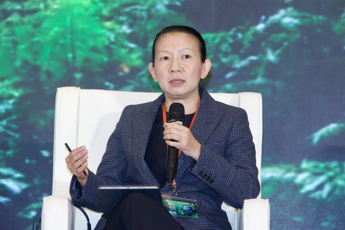Bà Nguyễn Thị Ngọc Huệ Giám đốc cấp cao Khối chiến lược Nguồn nhân lực, Thương hiệu và Nhà cung cấp, AEON Việt Nam. Ảnh: Chí Cường