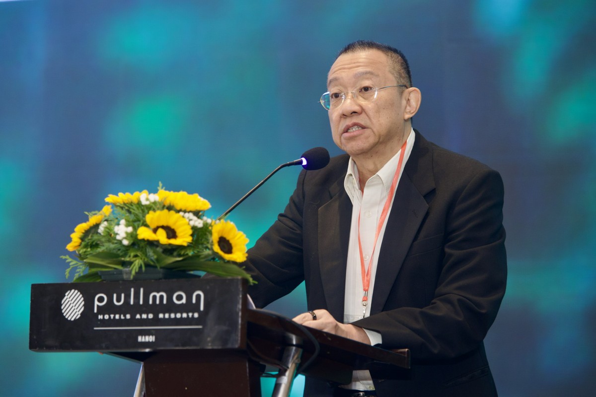 Ông Larry Lee Chio Lim, Phó tổng giám đốc Công ty cổ phần Bia - Rượu - Nước giải khát Sài Gòn (SABECO) phát biểu tại Hội thảo. Ảnh: Chí Cường