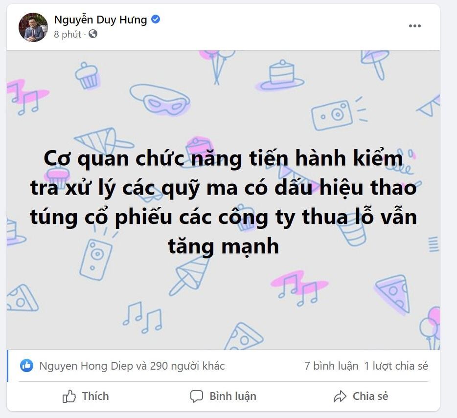 Tút của ông Nguyễn Duy Hưng đăng tải thời điểm gần 11h sáng nay