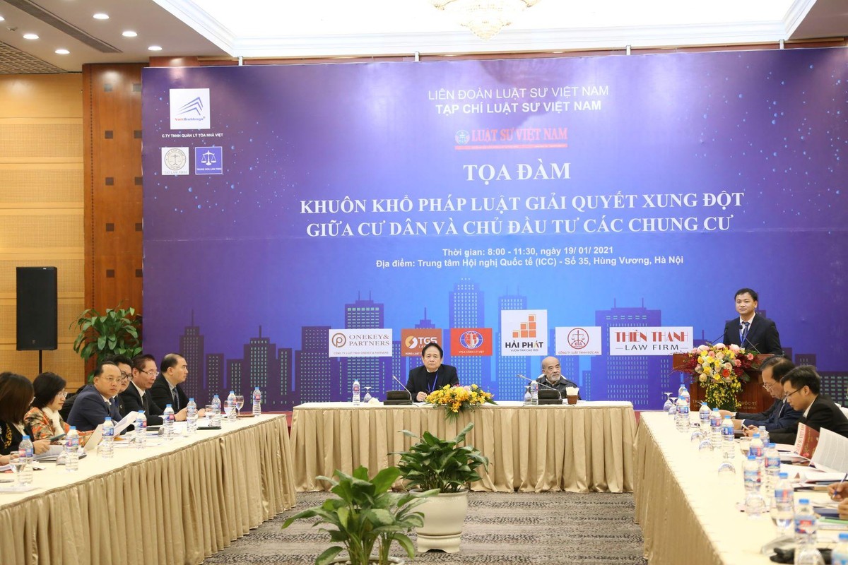 Toàn cảnh Tọa đàm Khuôn khổ Kl992 Tham Gia Ngay giải quyết xung đột giữa cư dân và chủ Kl99ok phiên bản mới các chung cư. (Ảnh: Lâm Hoàng)