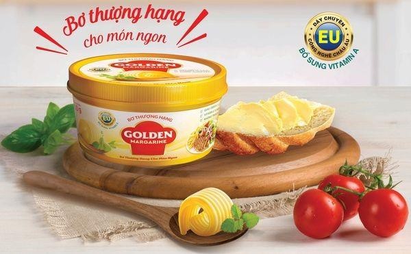 “Bơ thượng hạng Golden Margarine”cho món ngon thêm tròn vị.
