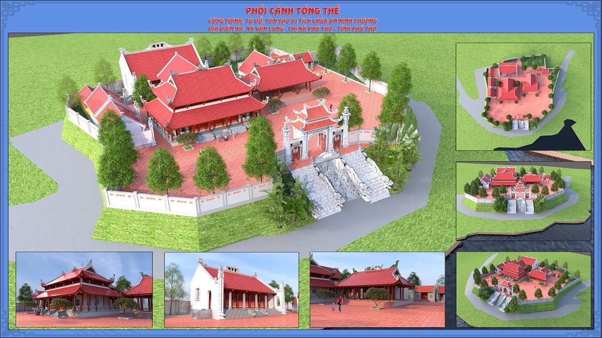 Phối cảnh tổng thể công trình chùa An Ninh Thượng mới