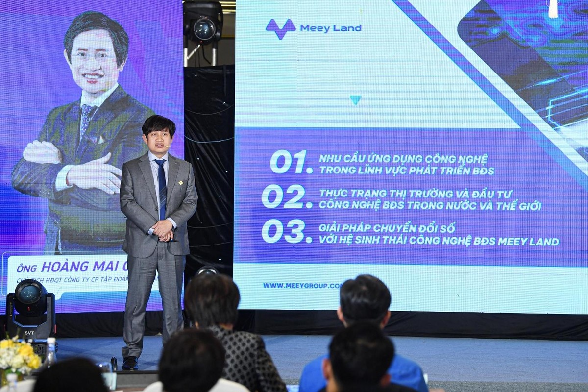 Ông Hoàng Mai Chung, Chủ tịch Hội đồng quản trị Công ty cổ phần Kl994 game bài casino hấp dẫn Meey Land trình bày tại diễn đàn.