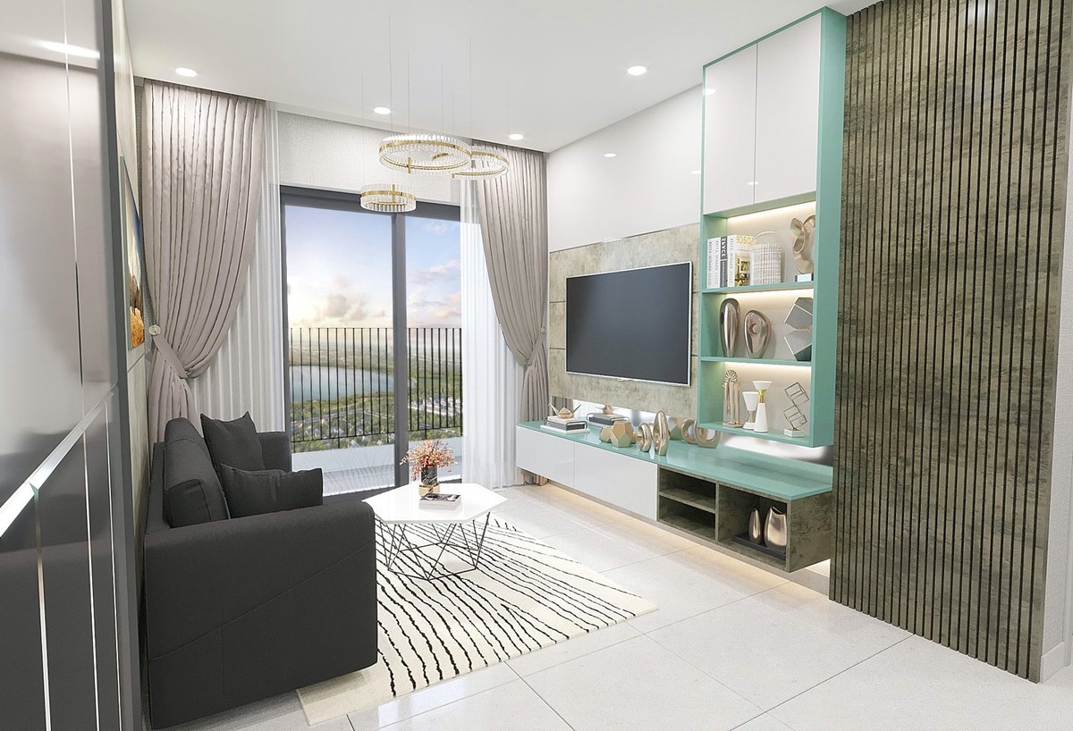 Căn hộ Green Topaz thuộc Bcons City có view hồ đá, mức giá tầm 1,7 tỷ đồng.