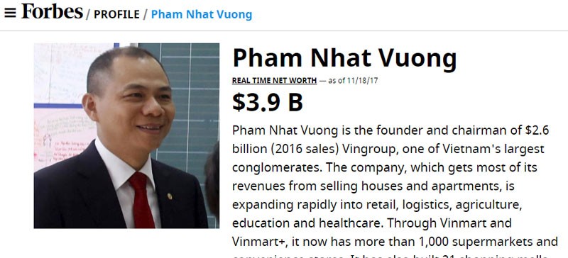 Tỷ phú Việt, những khối tiền tỷ USD Forbes không ngờ tới ảnh 1