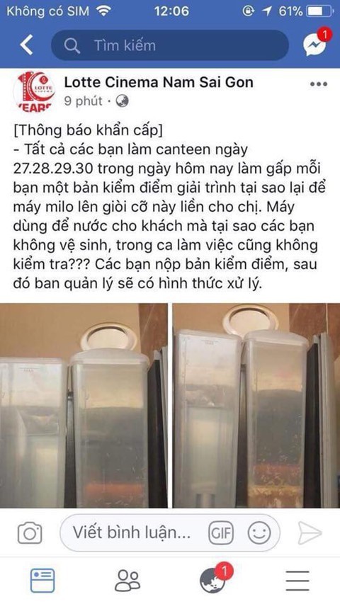 Lotte Cinema bị phạt vì máy pha sữa có giòi ảnh 1
