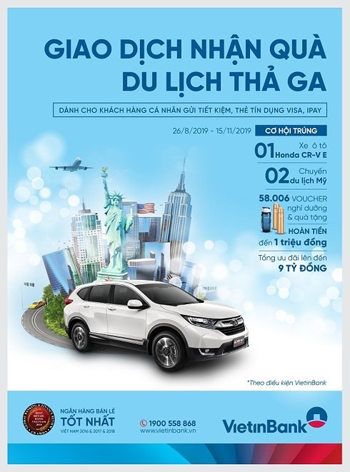 Trúng xe Honda CR-V cùng nghìn quà tặng từ VietinBank ảnh 1