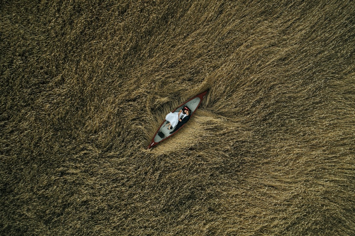 Giải nhì được trao cho tác phẩm" Lovers on the Field" (Cặp tình nhân trên cánh đồng) của tác giả Krzysztof Krawczyk.
