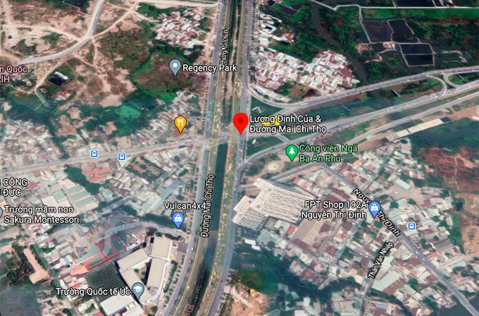 Vị trí nút giao An Phú (quận 2). Ảnh: Google maps.
