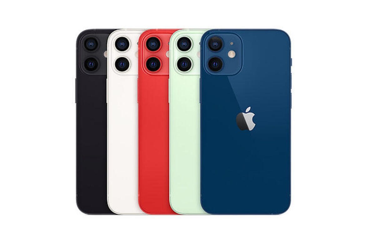 iPhone 12 và 12 mini có 5 lựa chọn màu sắc.