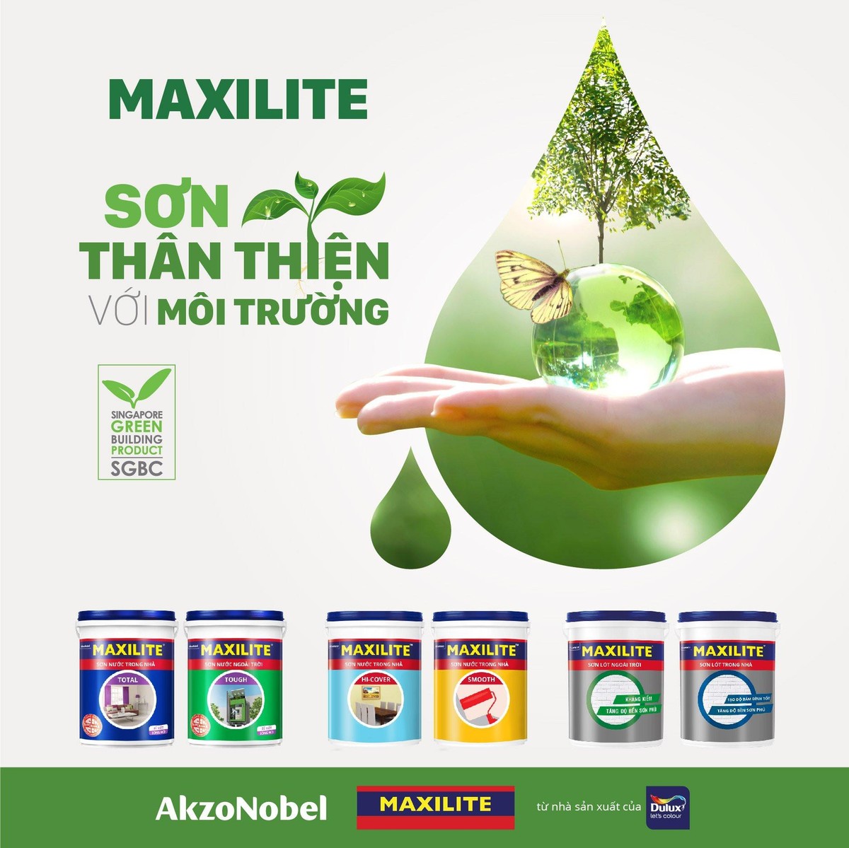 Maxilite được công nhận là dòng sơn thân thiện, an toàn.