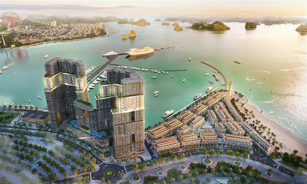 Phối cảnh minh họa Sun Marina Town bên vịnh biển du thuyền. Phối cảnh minh họa Sun Marina Town bên vịnh biển du thuyền.