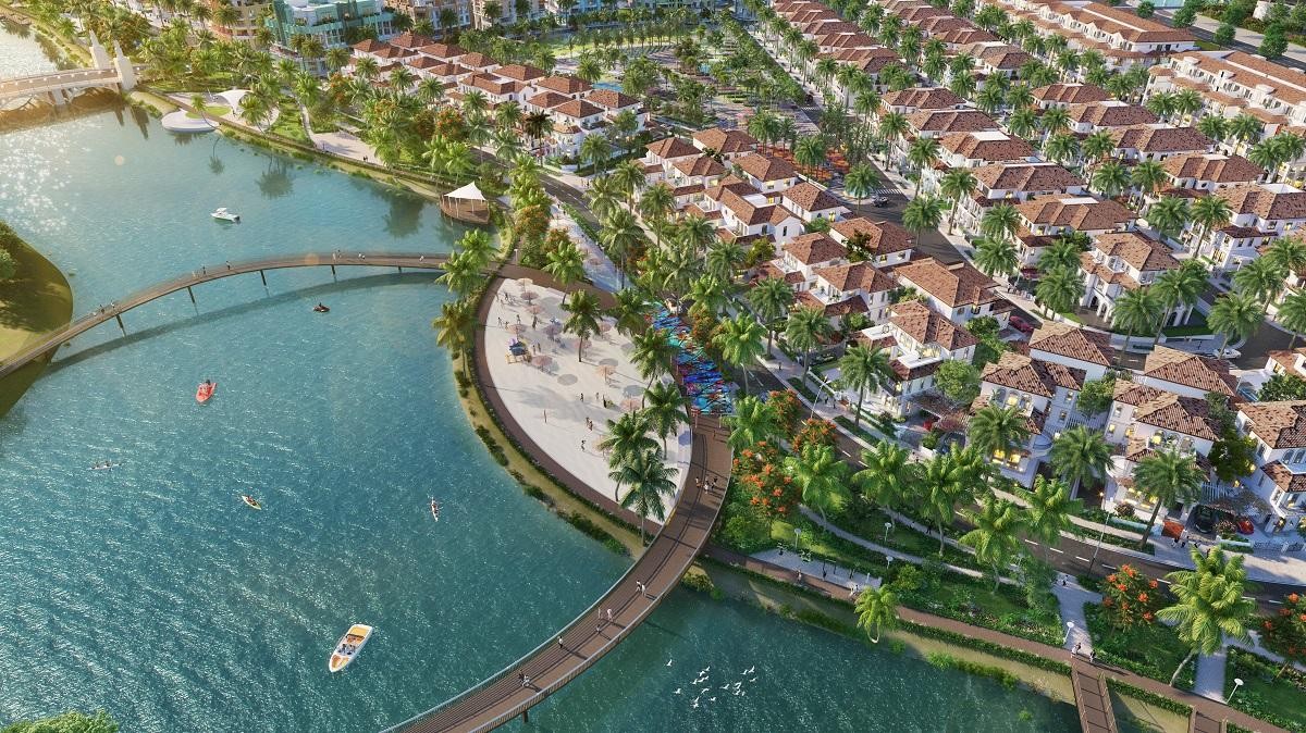 Phối cảnh minh họa phân khu The River vừa ra mắt có vị trí đẹp nhất khu đô thị.