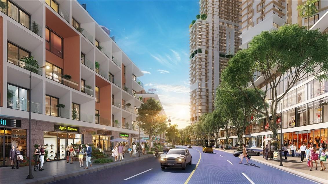 Tuyến phố mua sắm tại Sun Harbor Plaza.