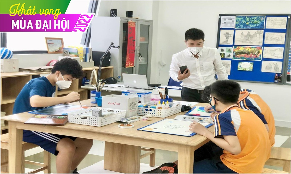 Học sinh Phenikaa School trong lớp học Mỹ Thuật.