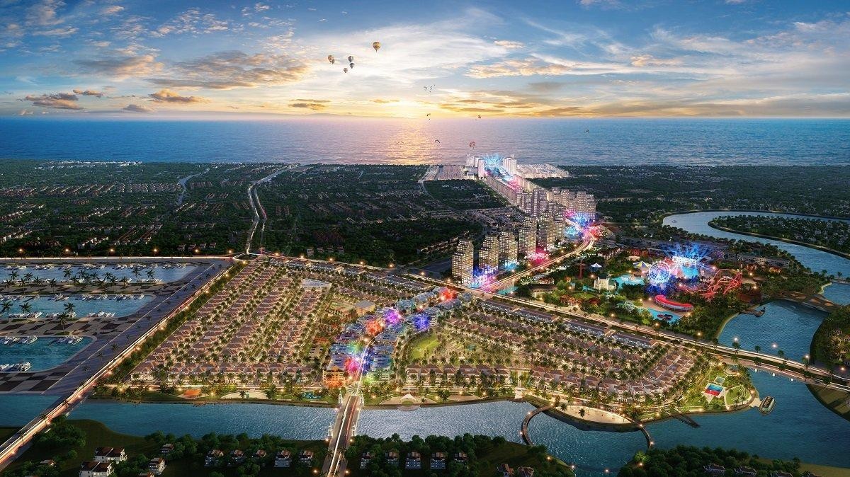 Phối cảnh minh họa tổ hợp dự án tỷ đô của Sun Group tại Sầm Sơn.