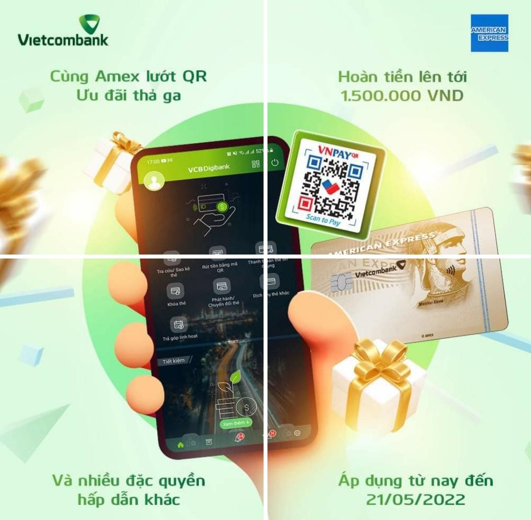 Chi tiêu bằng thẻ Vietcombank AMEX đem lại cho người dùng nhiều ưu đãi thiết thực.