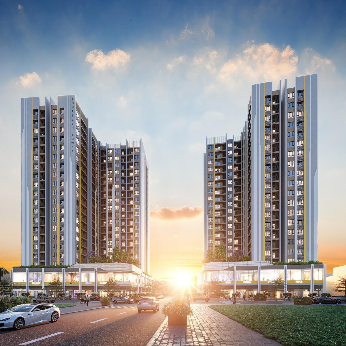 2 tòa cao tầng sắp được khởi công sẽ tạo sự sôi động cho toàn khu đô thị Sun Riverpolis.