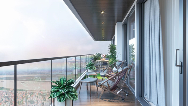 100% căn hộ Sunshine Golden River đều sở hữu vườn ban công với diện tích lên đến 75 m2.