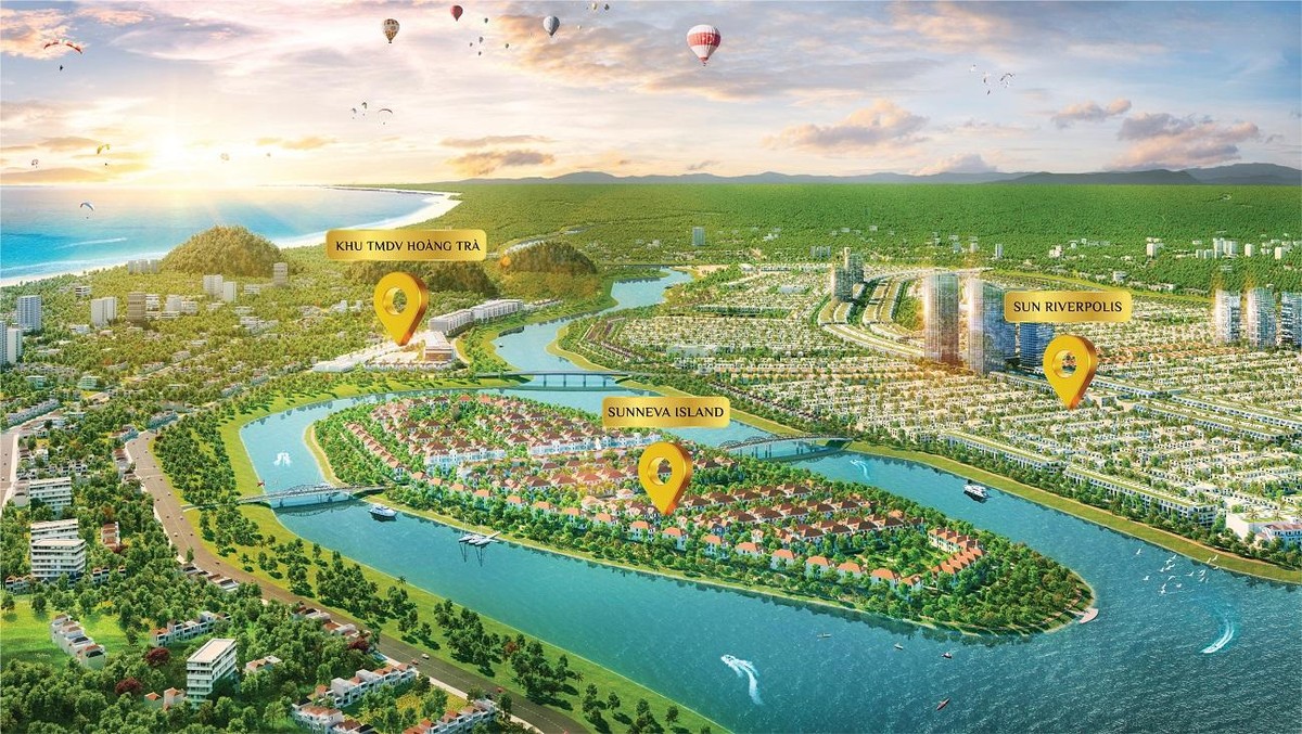 Quần thể “Thành phố hội nhập” được quy hoạch bài bản tại Đông Nam Đà Nẵng. Ảnh phối cảnh minh họa.