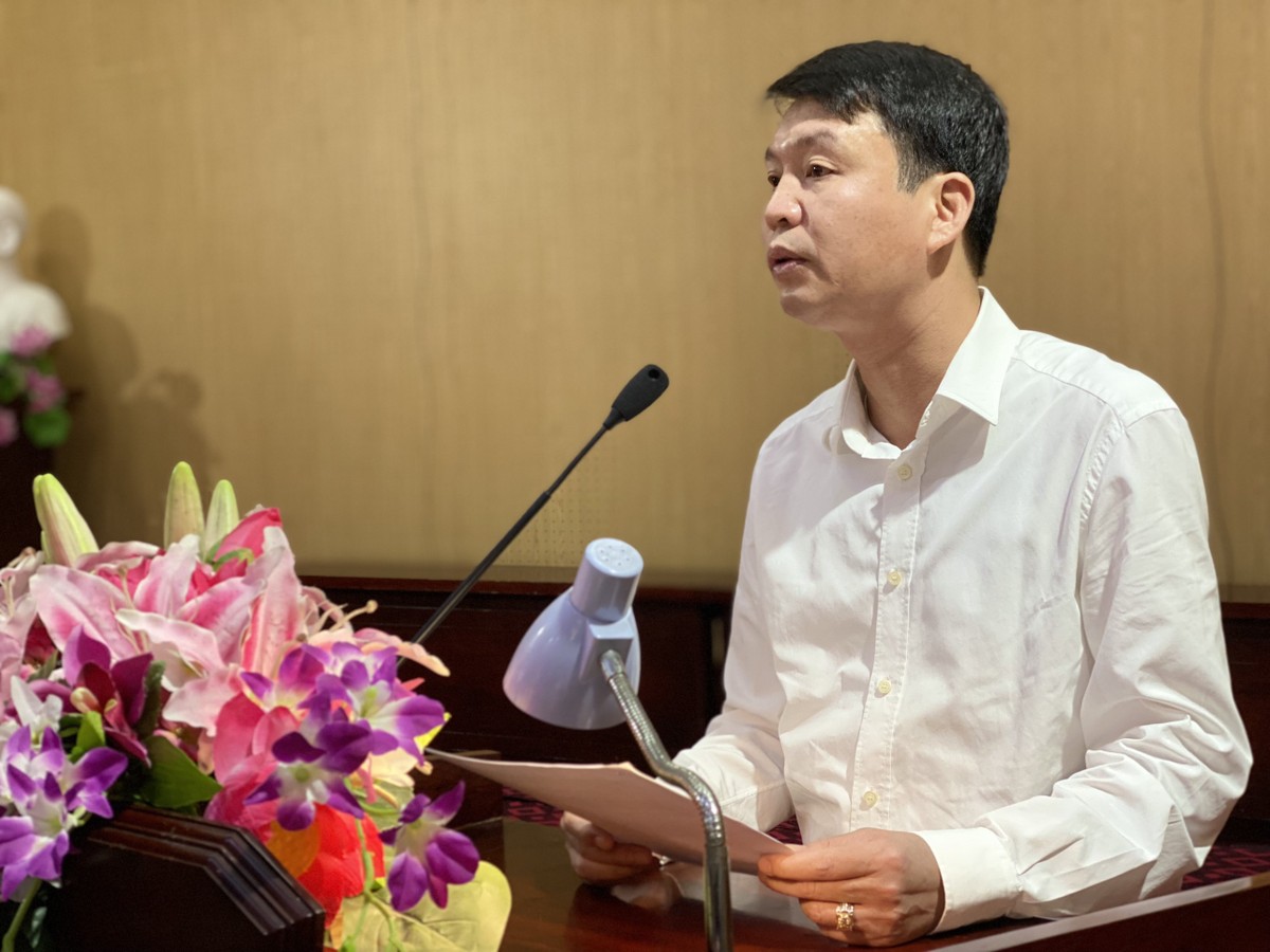 Ông Nguyễn Hữu Phúc, Phó chủ tịch UBND TP.Hải Dương thông tin chi tiết về tuyến phố đi bộ - chợ đêm tại buổi họp báo.