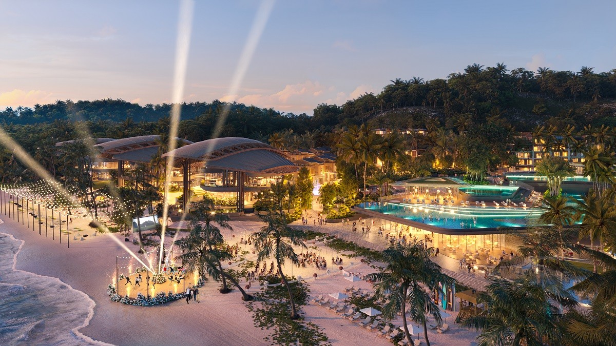 Makaio Park sẽ tựa một resort khổng lồ. Ảnh phối cảnh minh họa Sun Property.