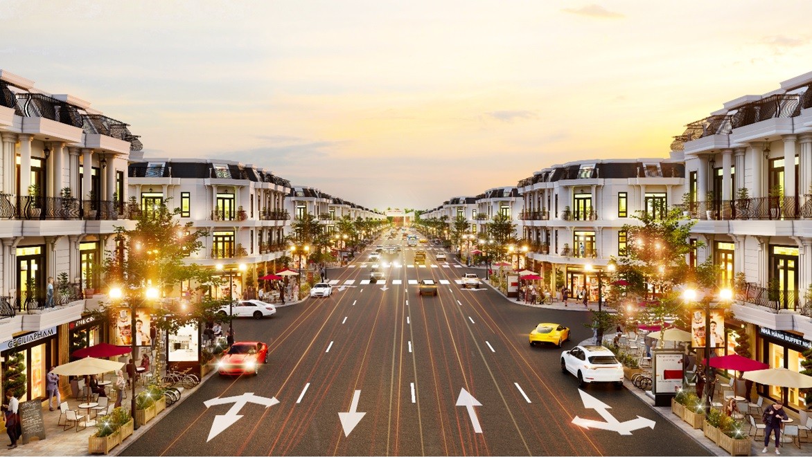 Trục thương mại xuyên tâm khu đô thị với các shophouse Kl992 VIP Trang Chủ 2026 sầm uất.