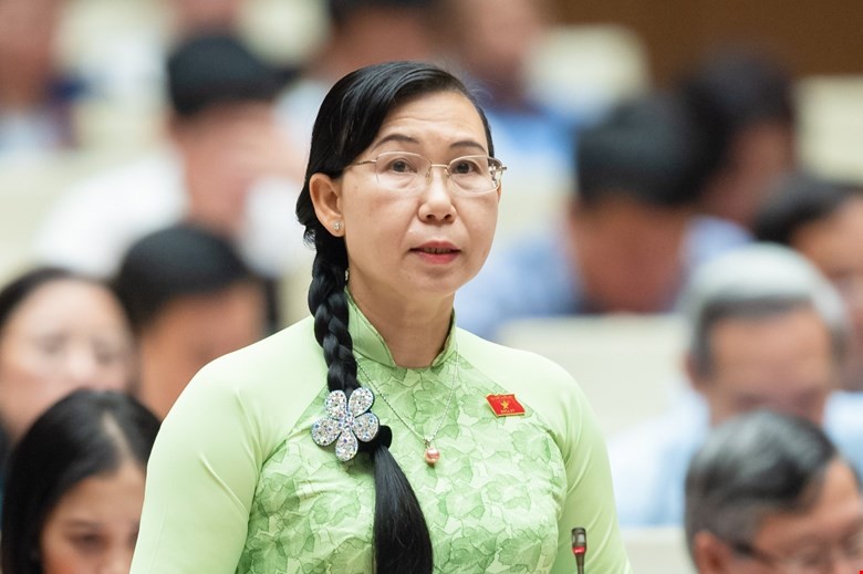 Đại biểu Phan Thị Mỹ Dung (Long An) chất vấn trước Quốc hội.