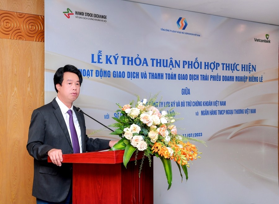 Ông Nguyễn Mỹ Hào – Thành viên HĐQT Vietcombank phát biểu tại Lễ ký kết.