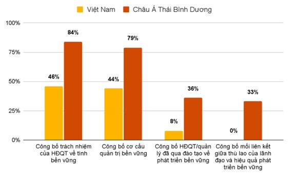 Thực trạng quản trị trong báo cáo phát triển bền vững của các DNNY Việt Nam.