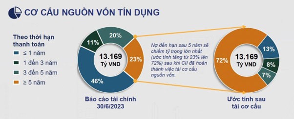 Kế hoạch cơ cấu nguồn vốn tín dụng của CII. Kế hoạch cơ cấu nguồn vốn tín dụng của CII.