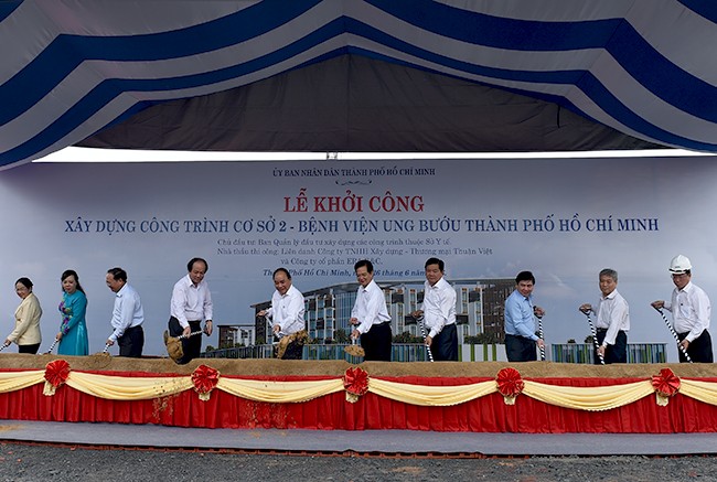 Hình ảnh tại lễ khởi công xây dựng công trình Cơ sở 2-Bệnh viện Ung bướu TPHCM. Ảnh: VGP/Quang Hiếu