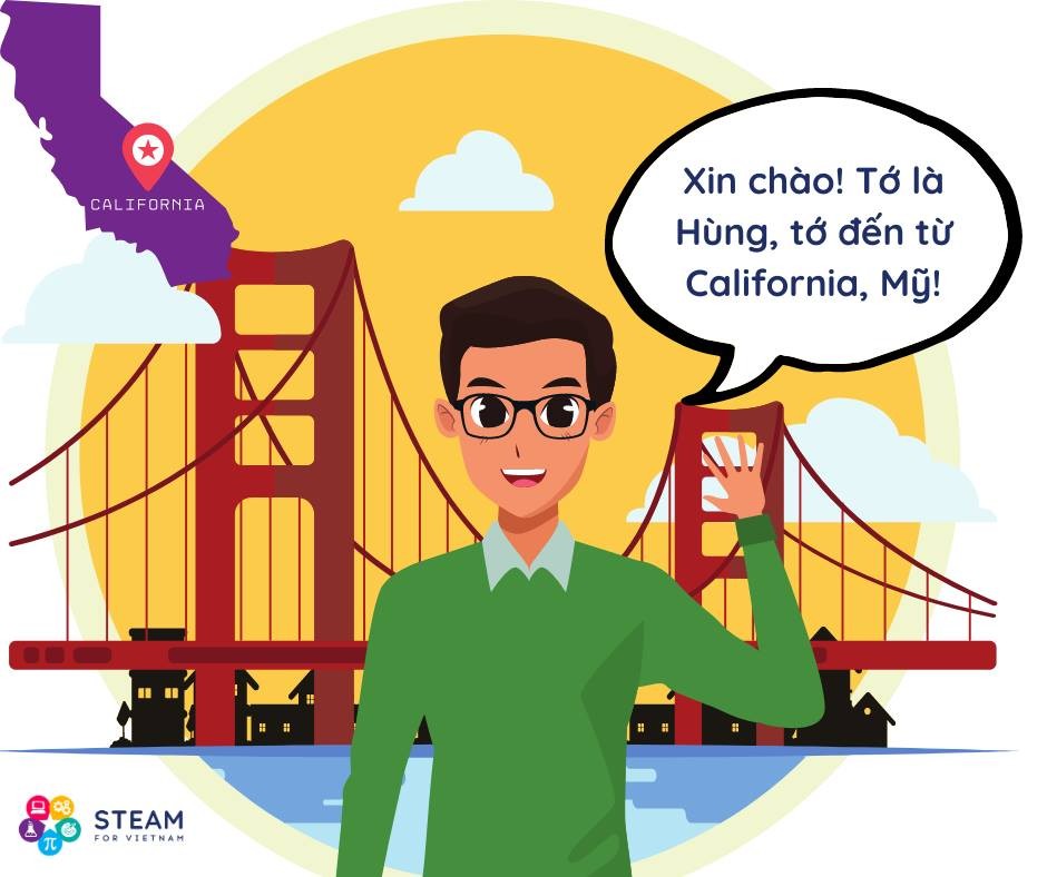 Một bức tranh các bạn trẻ tham gia trại hè của STEAM for Vietnam vẽ Trần Hùng