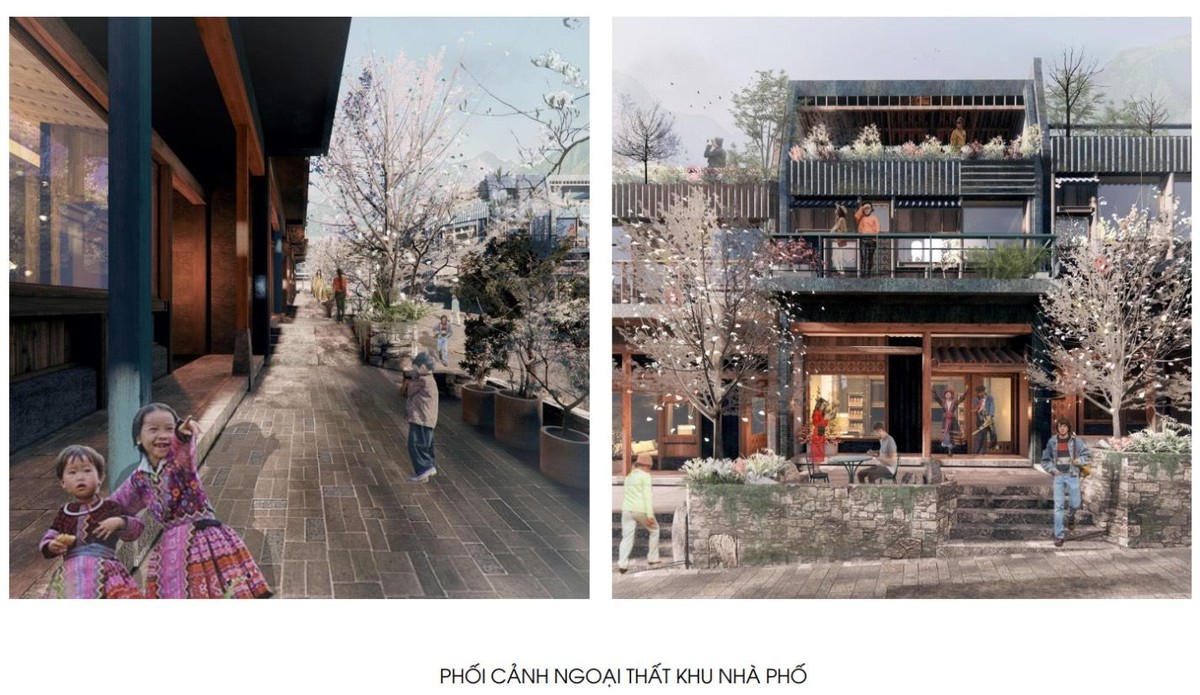 Phối cảnh khu phố cổ Tây Bắc đương đại của Royal Park Yên Bái tôn vinh nét đẹp văn hóa và kiến trúc bản địa