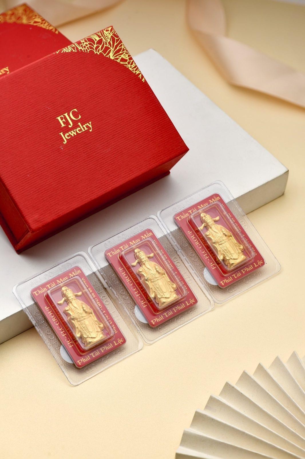 Vàng ép vỉ Thần Tài may mắn 24K FJC.