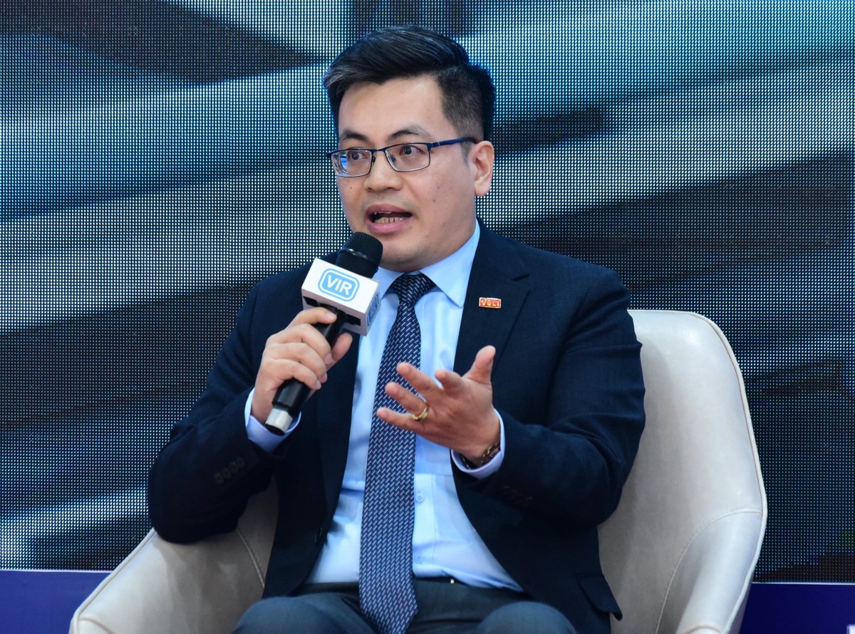 Ông Nguyễn Tiến Huy, Giám đốc Văn phòng Kl991.com World Cup 2026 Chính Thức phát triển bền vững, VCCI trao đổi tại diễn đàn. Ảnh: Dũng Minh