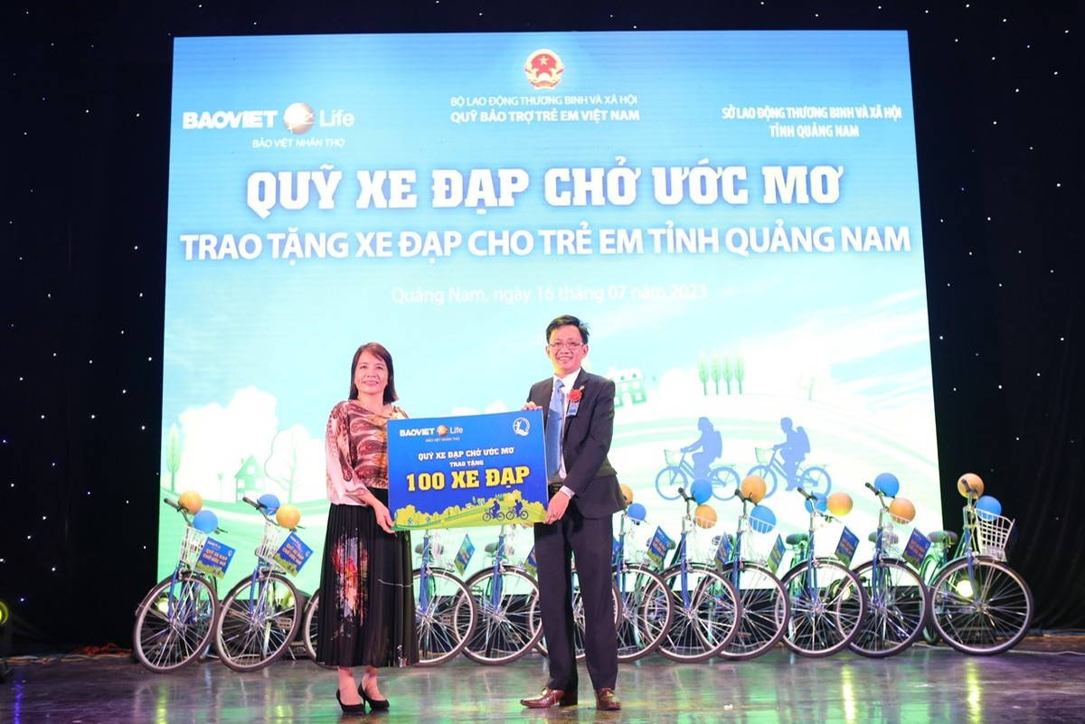 Riêng trong năm 2023. “Quỹ xe đạp chở ước mơ” của Bảo Việt Nhân thọ sẽ trao tặng 5.000 chiếc xe đạp cho trẻ em nghèo trên khắp đất nước.