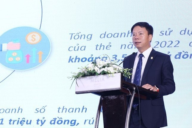 Ông Nguyễn Quang Minh, Tổng giám đốc Công ty cổ phần Thanh toán quốc gia Việt Nam (NAPAS) phát biểu tại sự kiện.