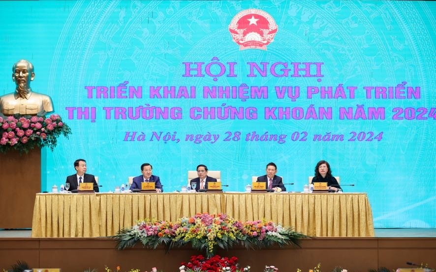 Hội nghị triển khai nhiệm vụ phát triển TTCK năm 2024 có sự tham dự và chỉ đạo của Thủ tướng Kl993 ưu đãi thưởng hấp dẫn. Ảnh: VGP/Nhật Bắc