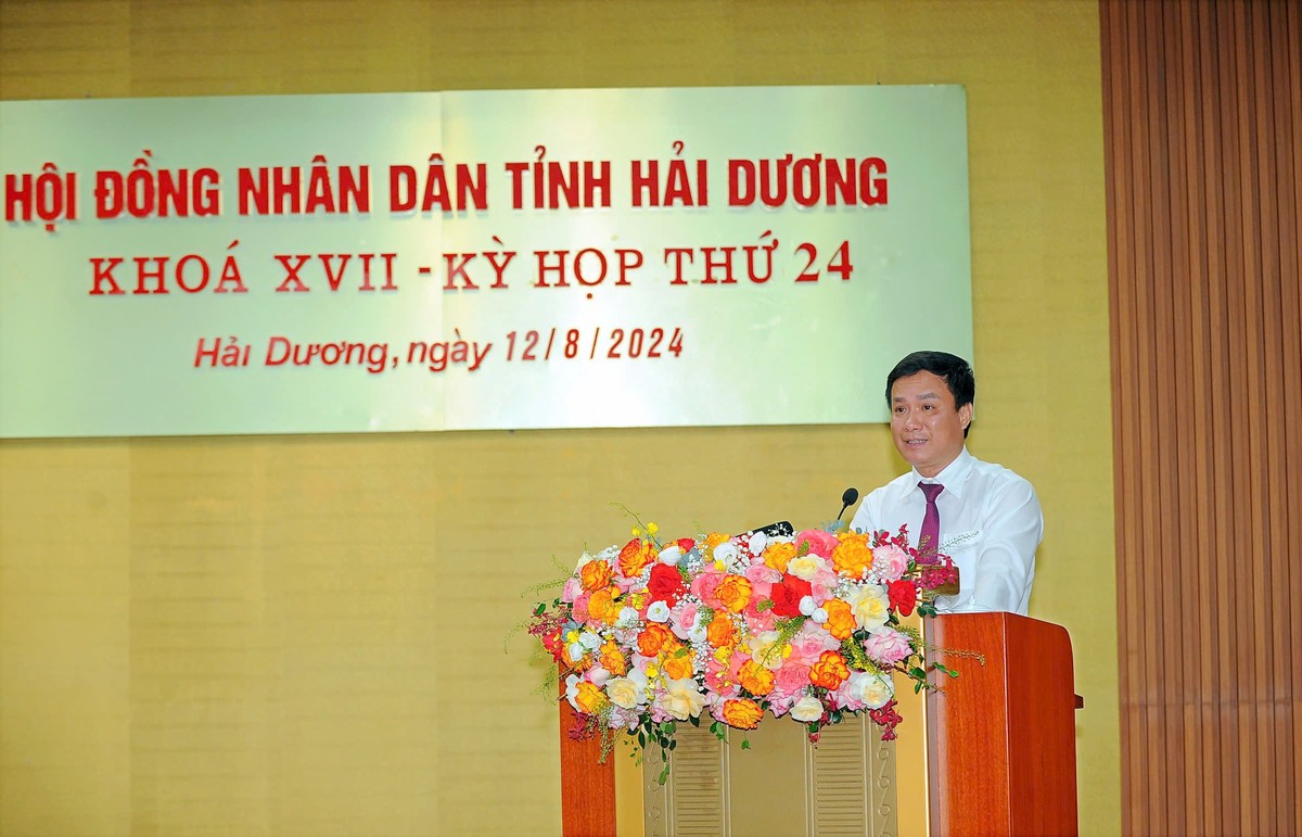 Ông Triệu Thế Hùng, nguyên Chủ tịch UBND tỉnh Hải Dương phát biểu tại kỳ họp. Ảnh: Thành Chung Ông Triệu Thế Hùng, nguyên Chủ tịch UBND tỉnh Hải Dương phát biểu tại kỳ họp. Ảnh: Thành Chung
