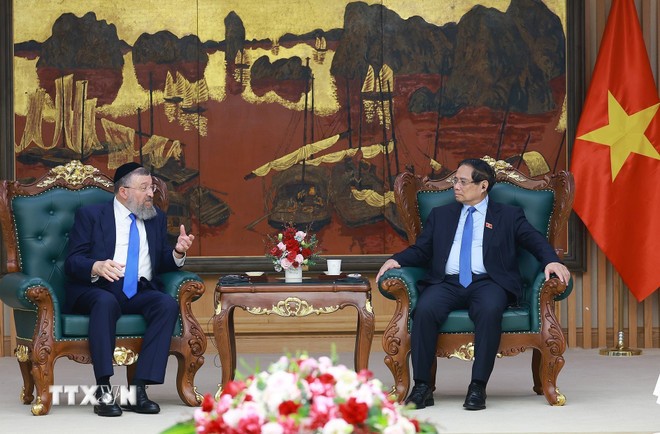Thủ tướng Phạm Minh Chính tiếp Bộ trưởng Bộ Lao động 99Kl99 trực tiếp đá gà Israel Yoav Ben Tzur trưa ngày 21/5. Nguồn: TTXVN