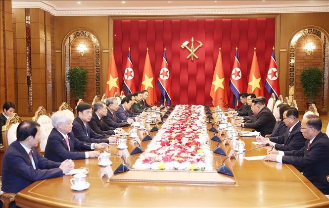 Toàn cảnh cuộc hội đàm. Ảnh: Thống Nhất.