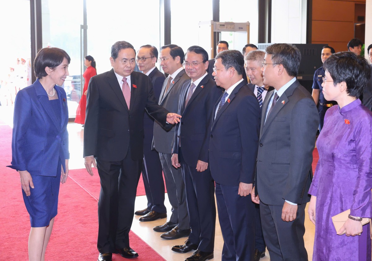 Chủ tịch Quốc hội Trần Thanh Mẫn hoan nghênh chuyến thăm chính thức Việt Nam của Thủ tướng Takaichi Sanae. Ảnh: Đức Thanh.