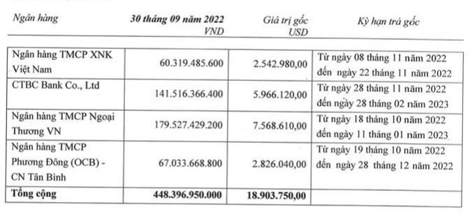 Dư nợ vay của STK tới 30/9/2022. Dư nợ vay của STK tới 30/9/2022.