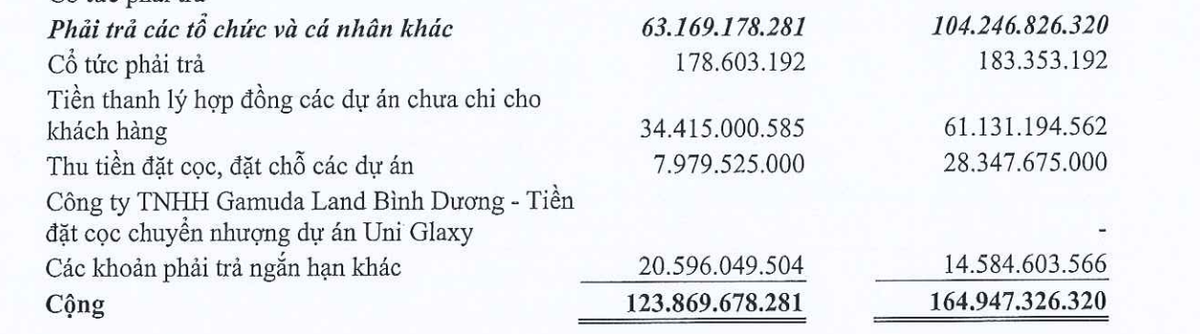 Cơ cấu phải trả tổ chức và cá nhân khác tới 30/9/2022
